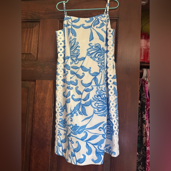 NWT Lilly Pulitzer Girl’s Shelli dress sz 10 or 12 Glisten in the sun blue white